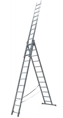 Лестница алюминиевая 3-секционная универсальная 13 ступ. (3х13) Стандарт